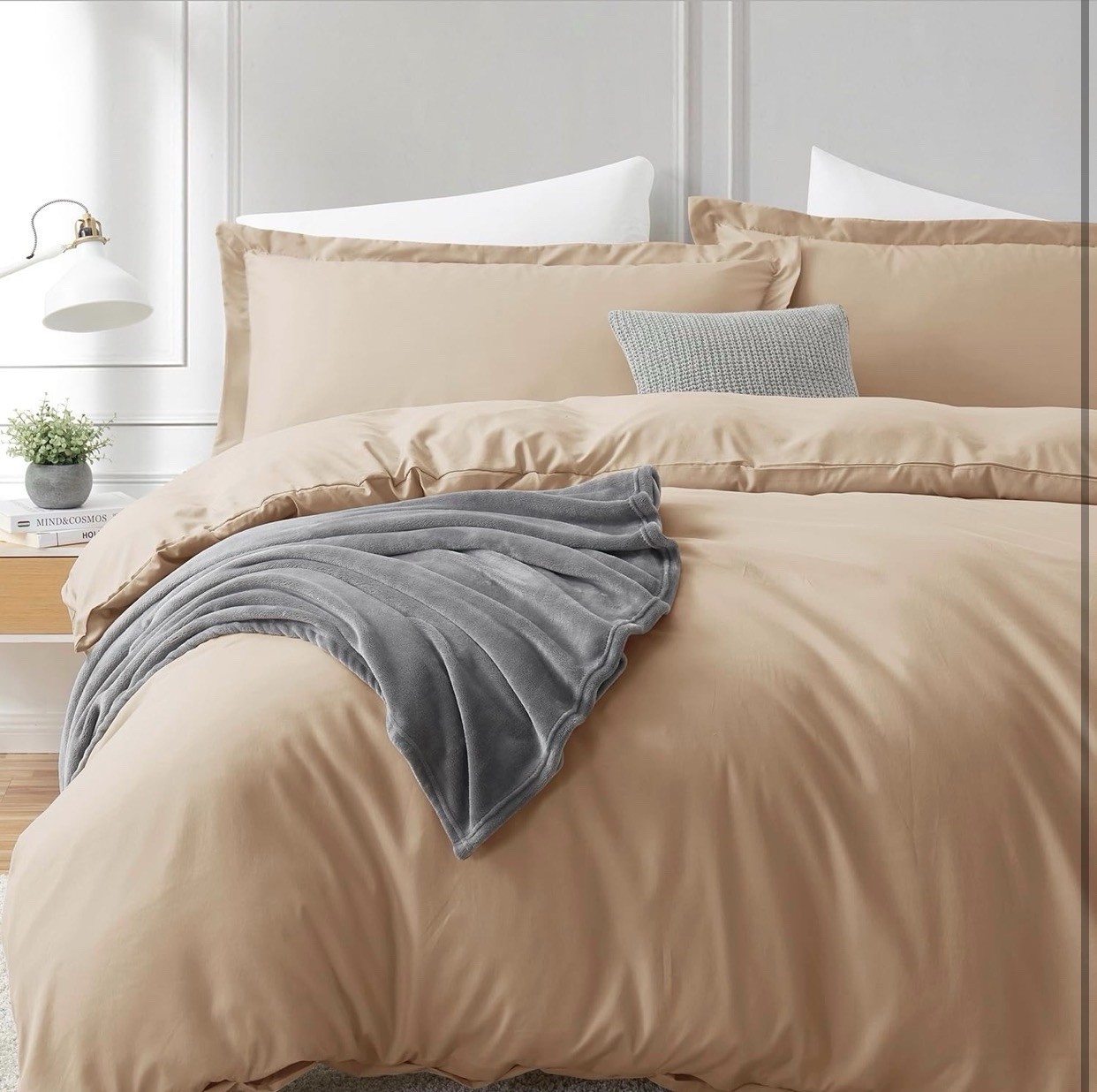 Mocha Brown Duvet Cover | Queen Size - 90” x 90” | 3 Piece Bedding Set