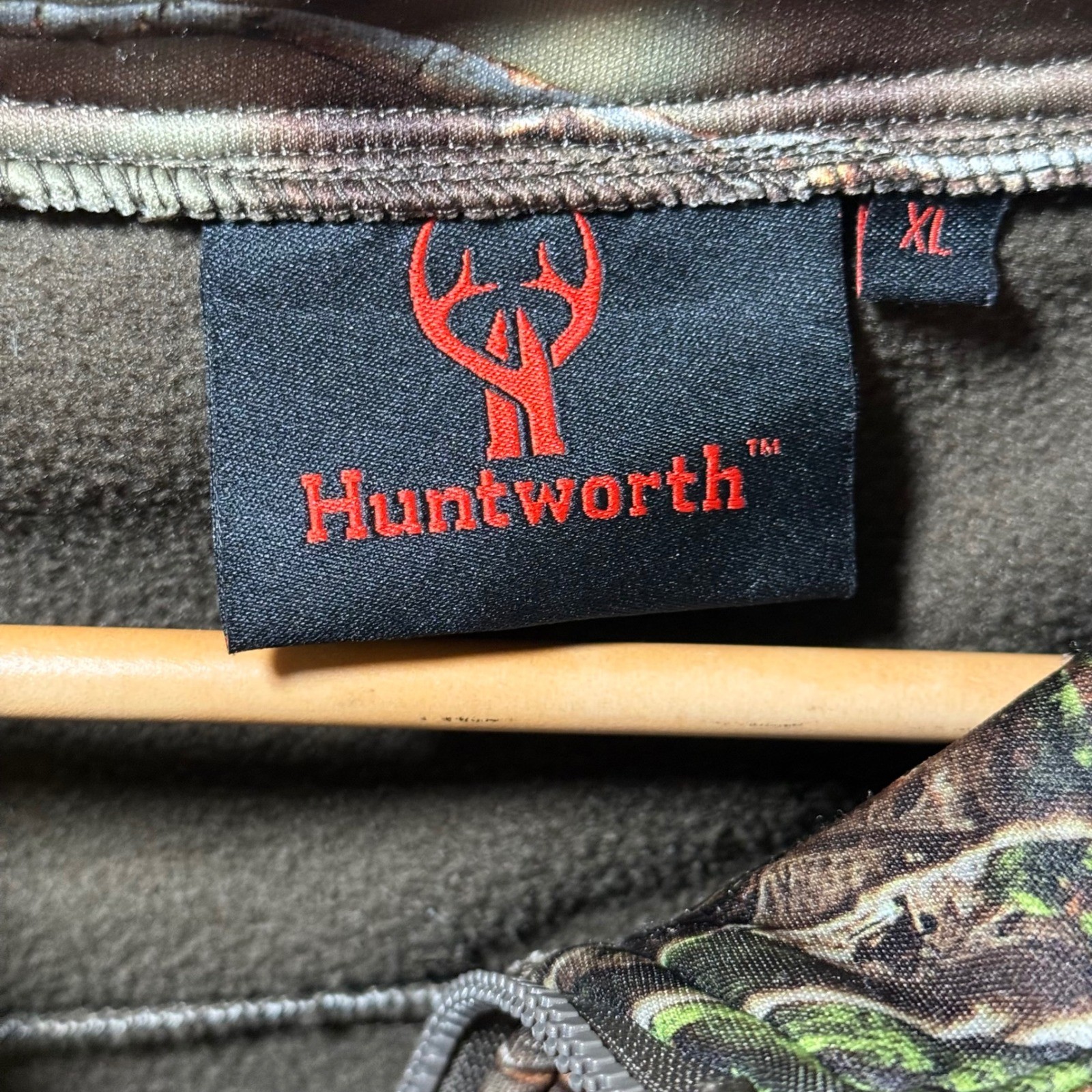 Huntworth Jacket Mens Extra Large Camo Fleece Outdoor Hunting Full Zip