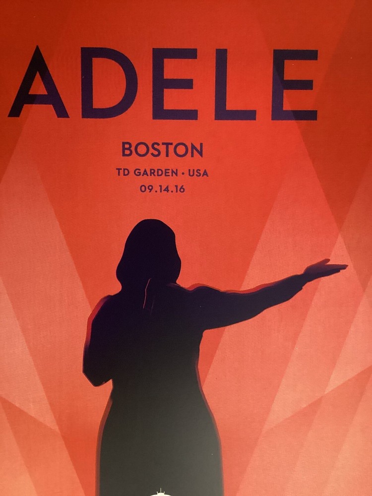 Adele Poster Boston 9/14/2016 LE Official Art Lithograph Concert TD Garden Gig