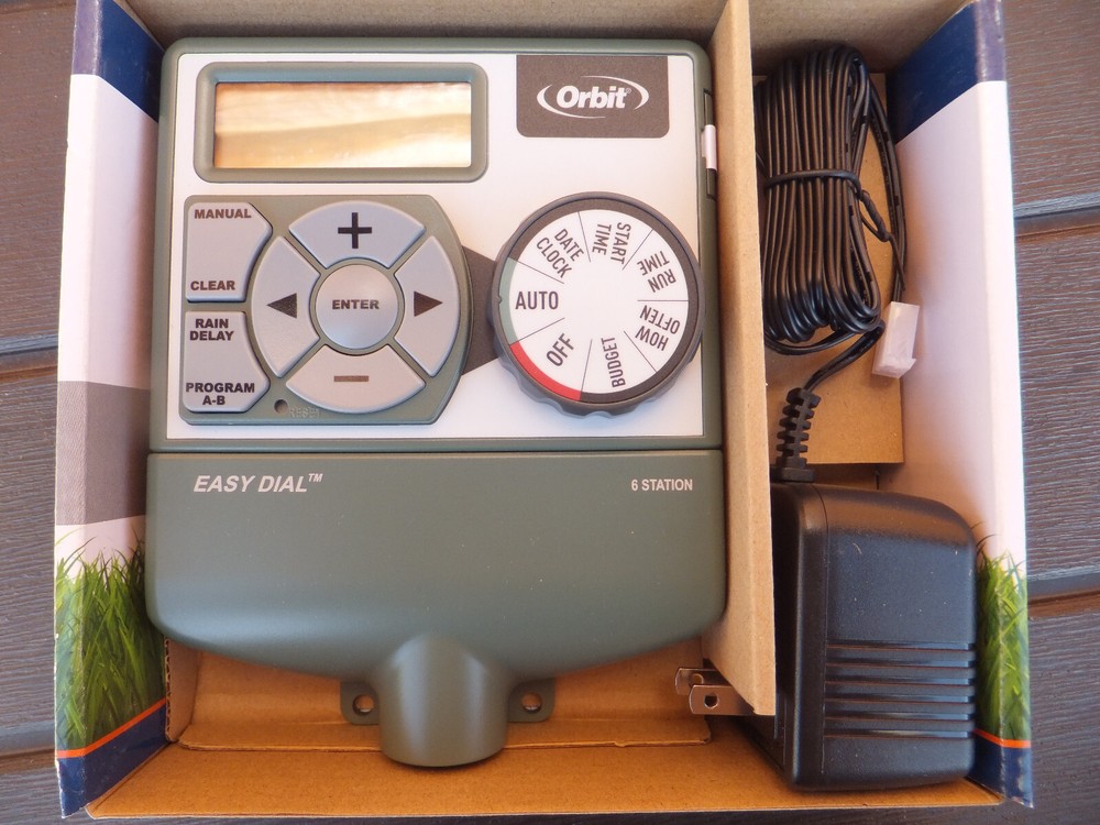 New Orbit Easy Dial Sprinkler Timer 6 Station Easy Set Logic Programming 57596