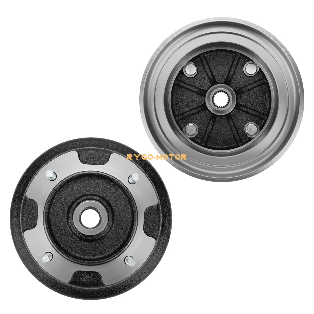 2PCS Front Brake Drum W/Bolts & Shoes Kit for Kawasaki Mule 600 610 SX KAF400 XC