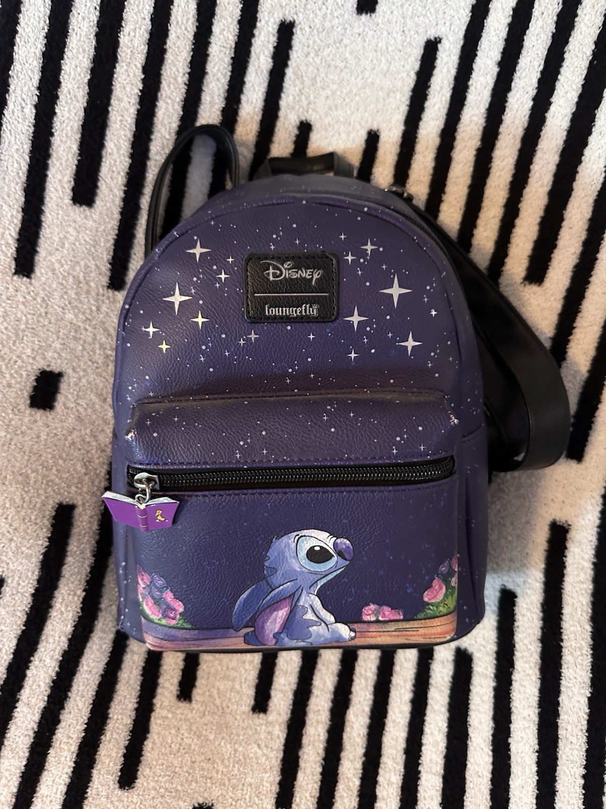 Loungefly Disney Lilo & Stitch Mini Backpack Purple Black Stars Collectible