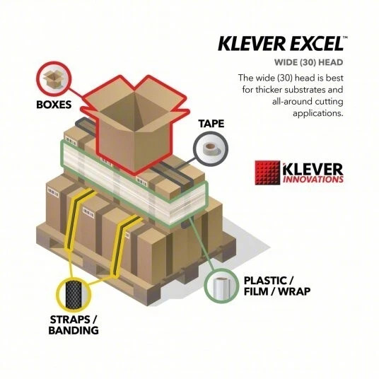 10 Klever Excel Fastenal 7" Yellow Hook Style Safety Cutter Box Tape KCJ-4-30Y