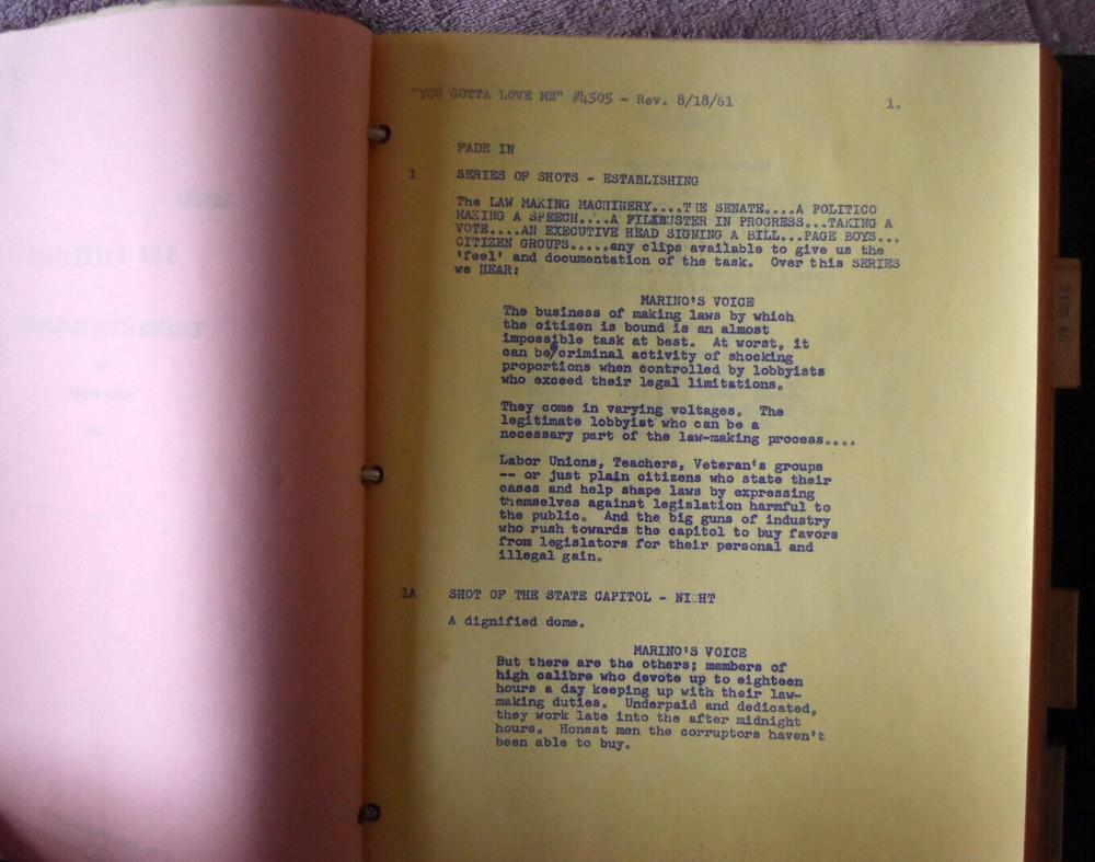 1961-2 " Target: The Corruptors " Original Screenplay Scripts.