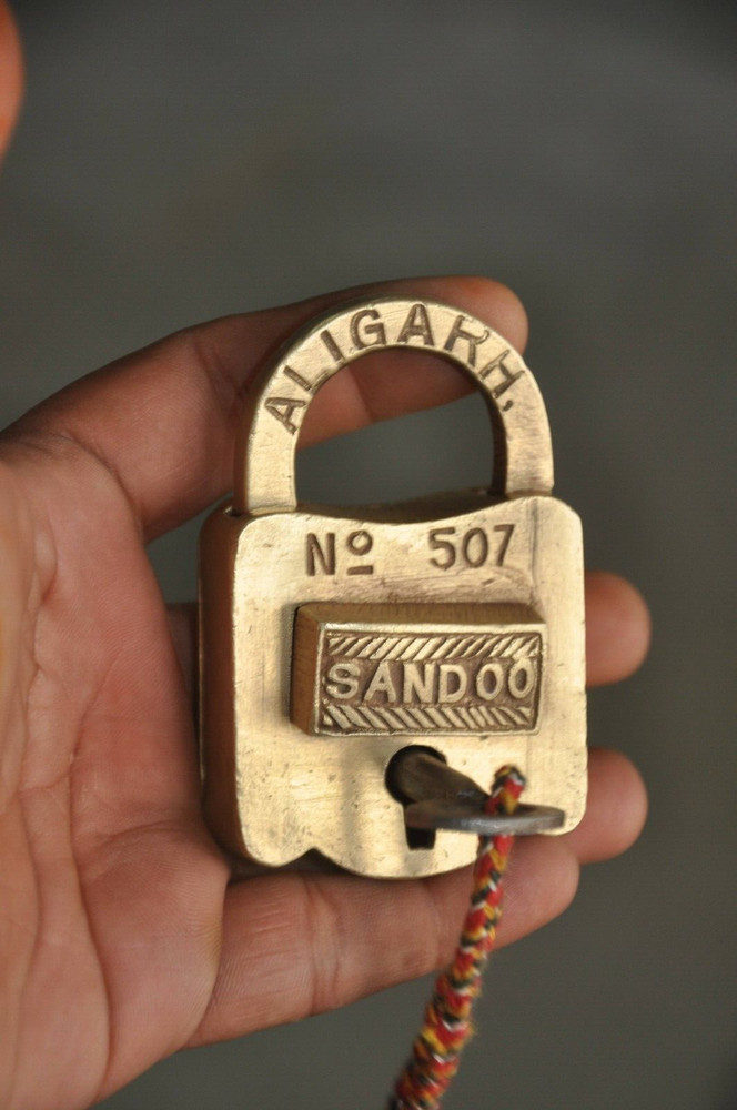 3 Pc Vintage Brass Different Shape & Size Handcrafted Padlocks