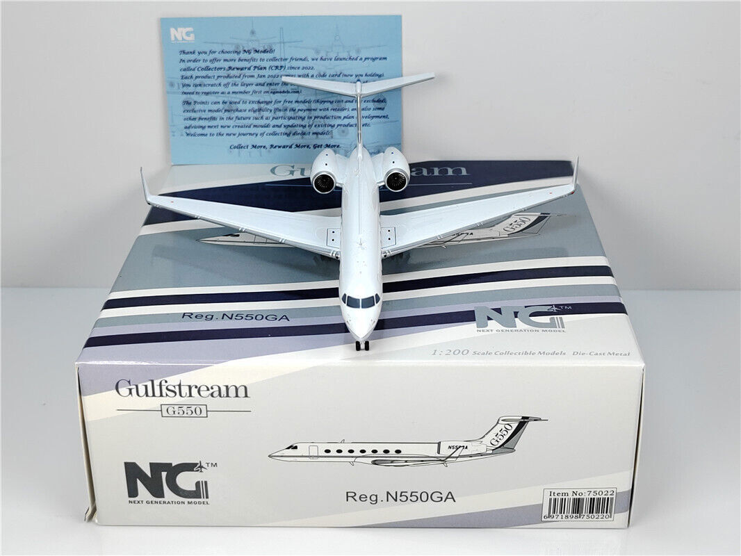 1/200 NG Model Gulfstream G550 Jet Business Original Factory Paint N550GA Model