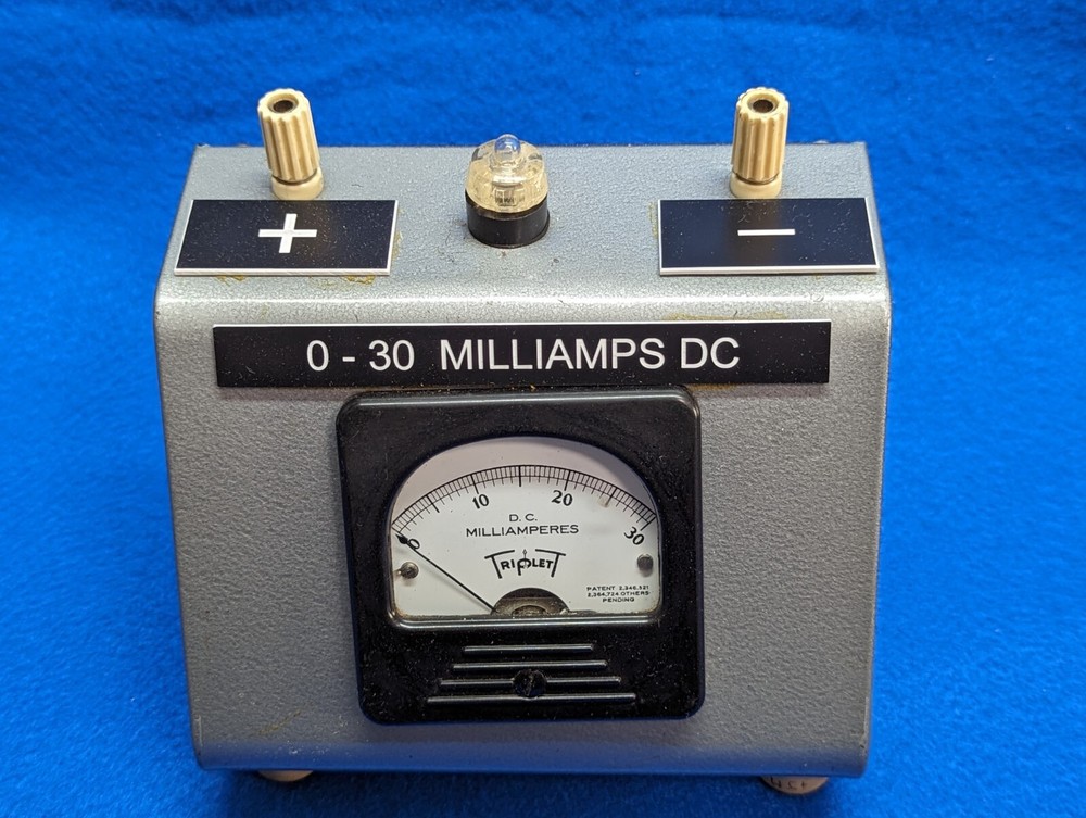 Triplett 30mA Panel Mount Ammeter in custom case, working