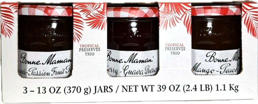 Bonne Maman Tropical Preserves Pineapple Passion Strawberry Guava Mango Peach