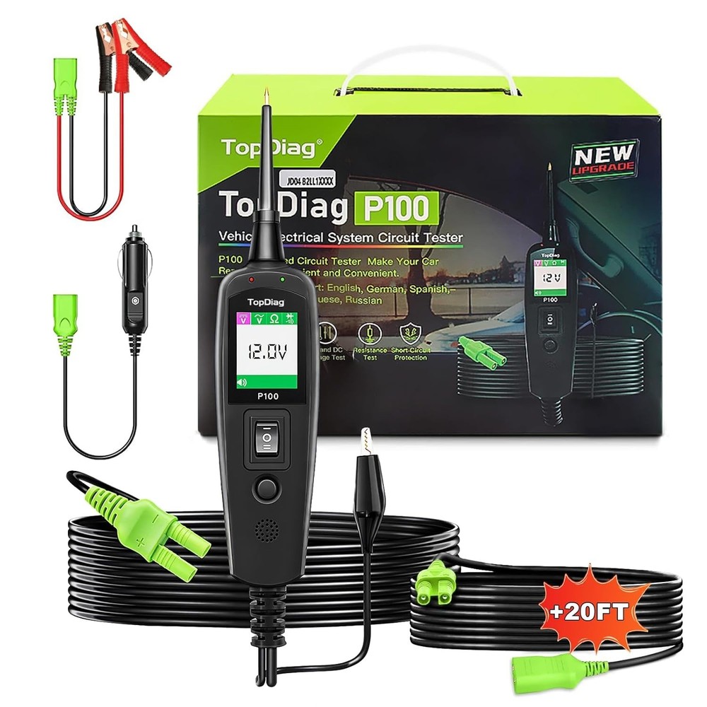 40FT Automotive Circuit Tester with Flashlight - Efficient Car Diagnostic Tool