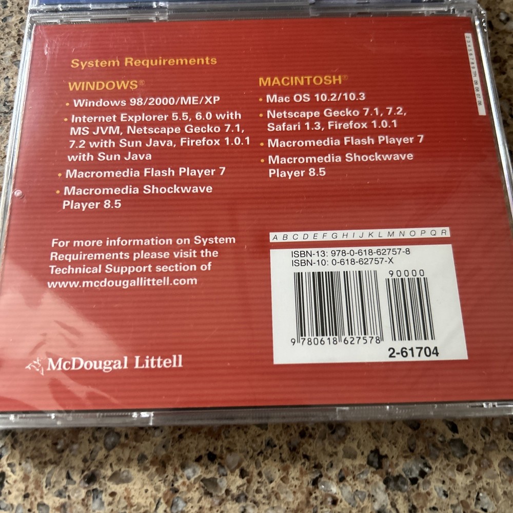 McDougal Littell @HomeTutor Algebra 1 DVD Keep Case Multi-Platform & Pre Algebra