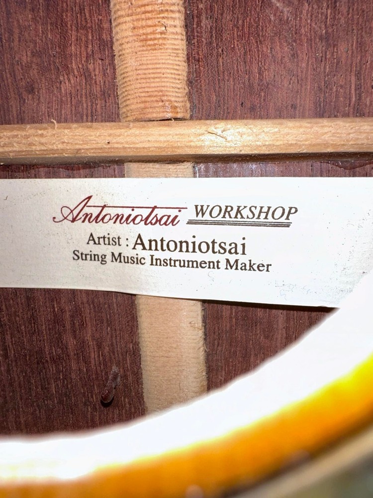 Antonio Tsai acoustic mandolin, dragon designs, missing string, slight damage