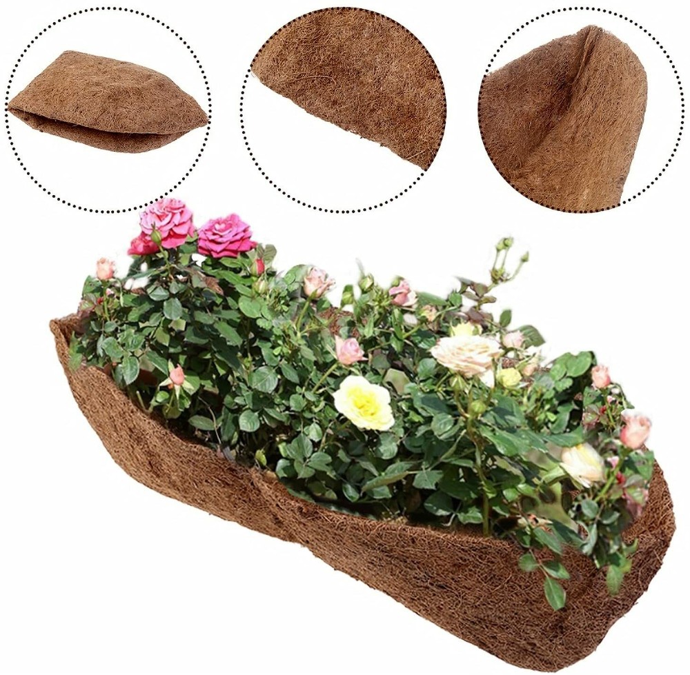 2Pcs 30 inch Trough Coco Fiber Window Deck Coco Replacement Liner for Window Box