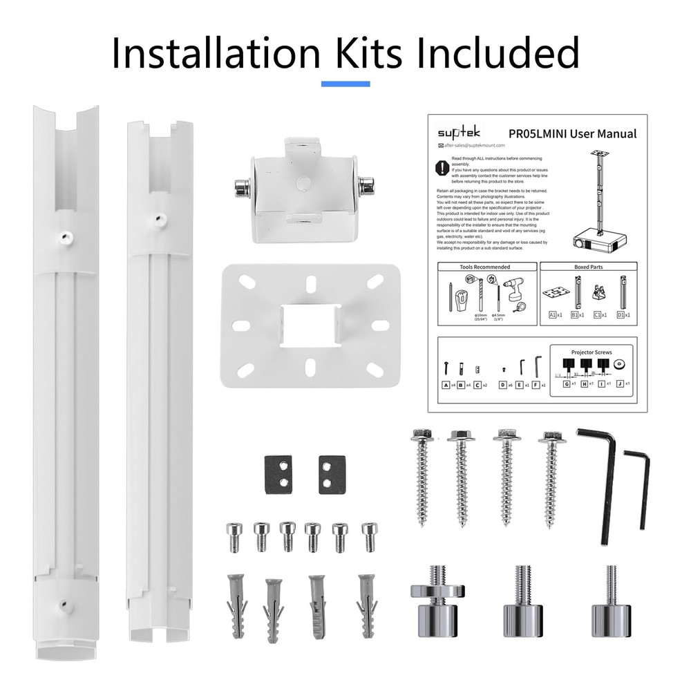 49inch Extended Mini Projector Ceiling Mount Adjustable Wall Mount with Threa...