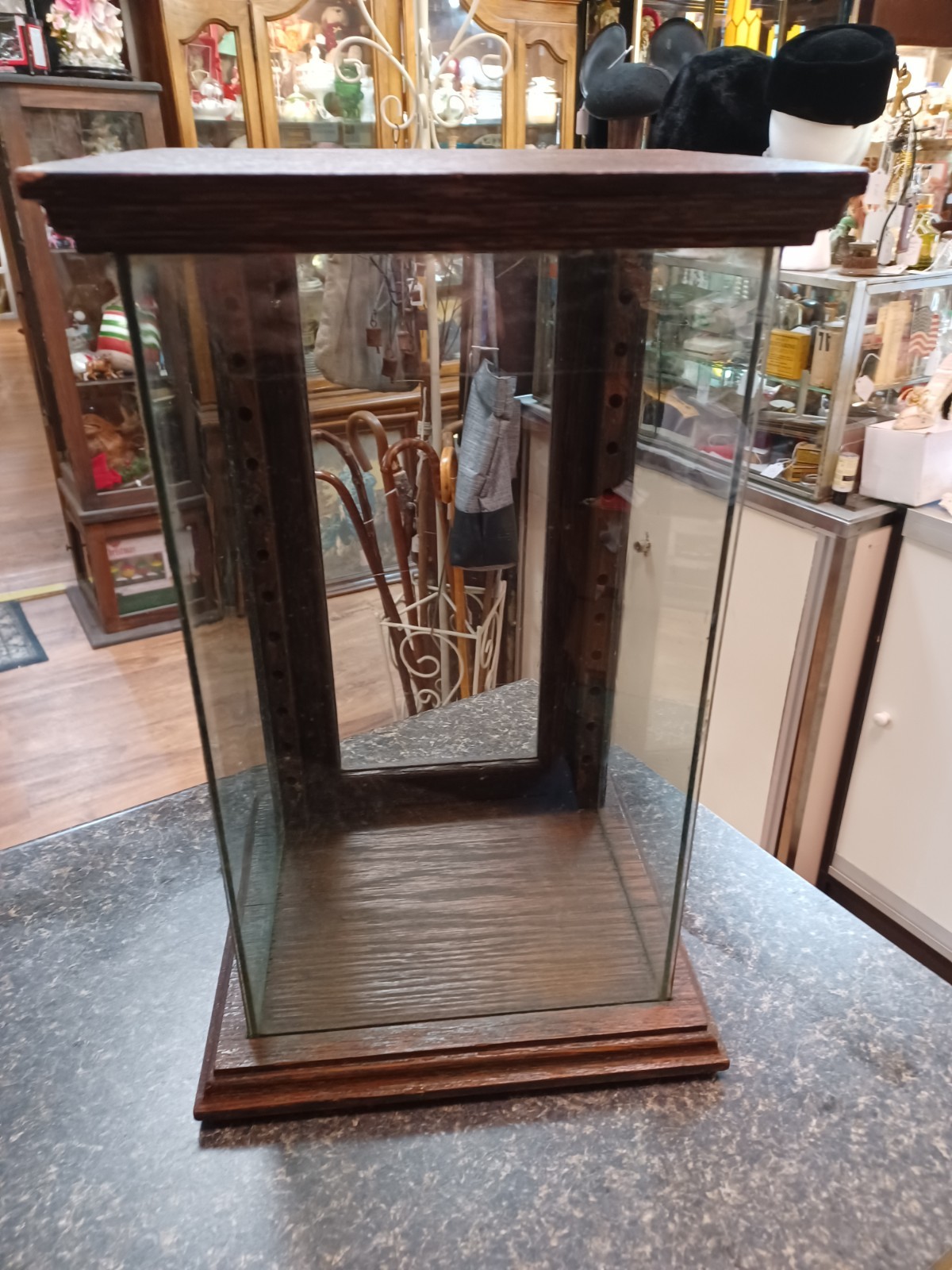 Antique Wood Display Case Canisteo NY Pharmacy 16" x 10" x 9"