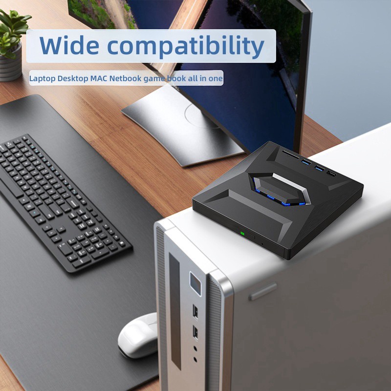 7 in 1 External CD DVD Drive USB 3.0 Writer Burner Player for PC Laptop Windows