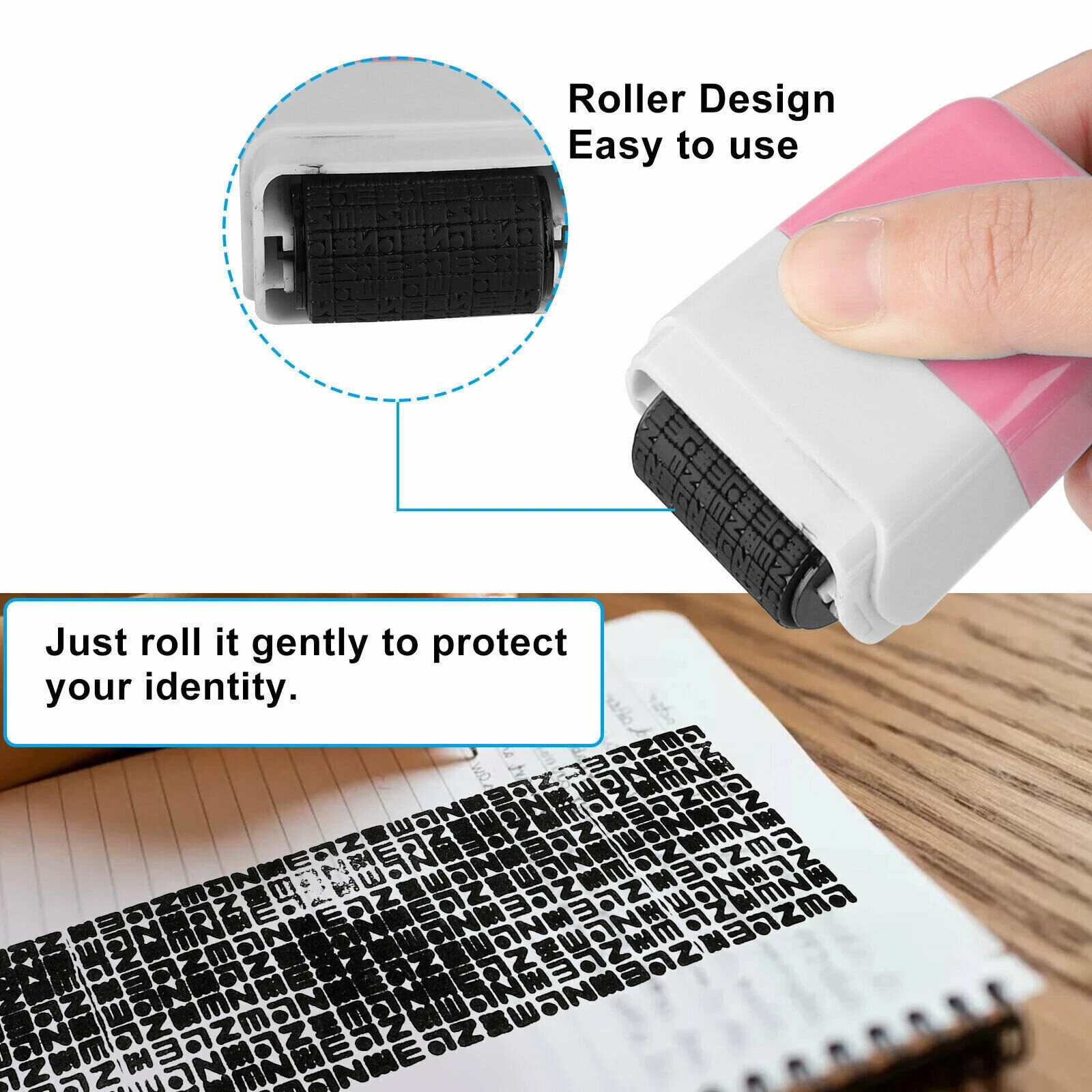 2PCS Identity Theft Protection Roller Stamp Guard ID Privacy Confidential Data