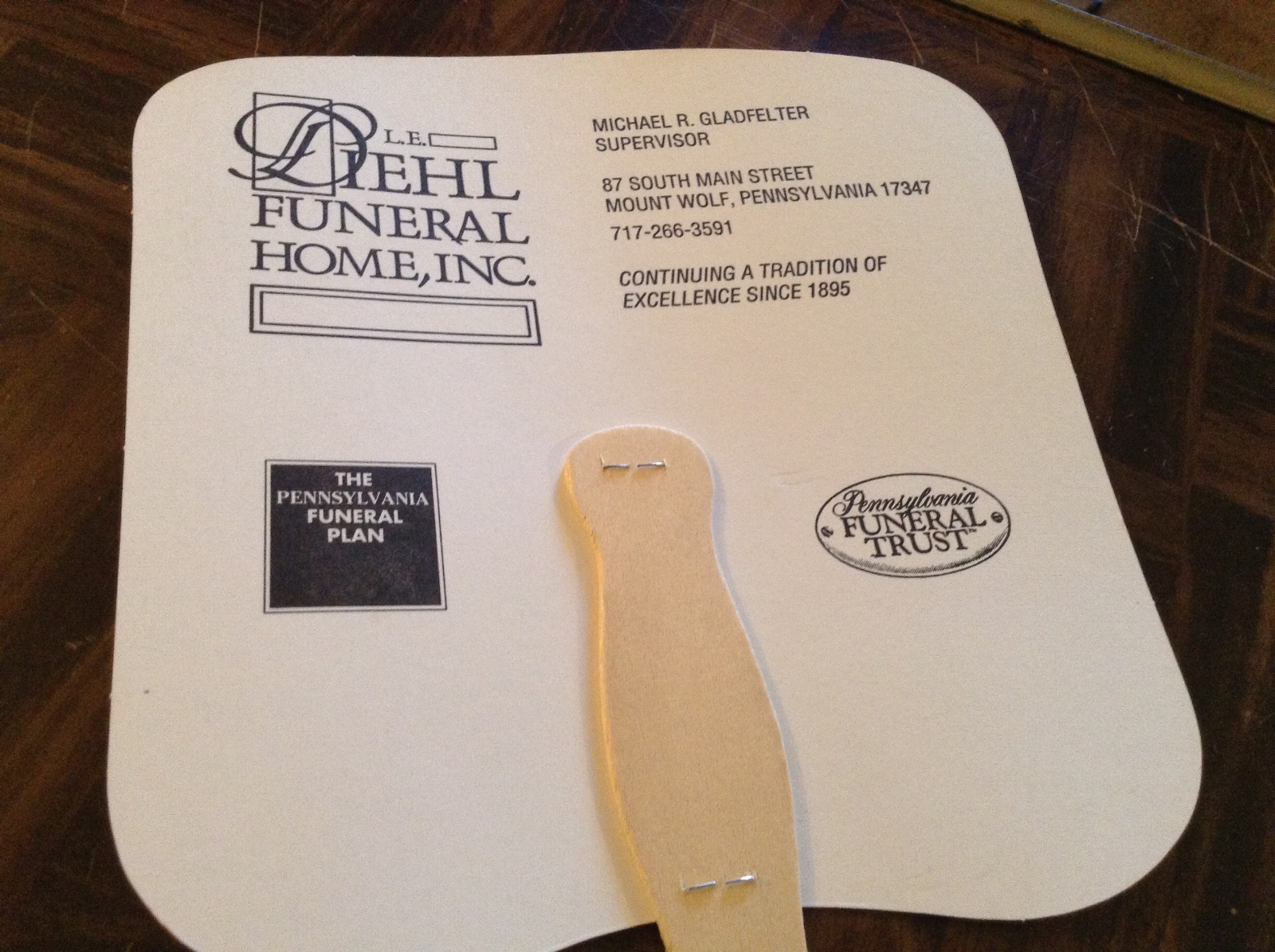 Deal funeral home Hand fan advertising piece