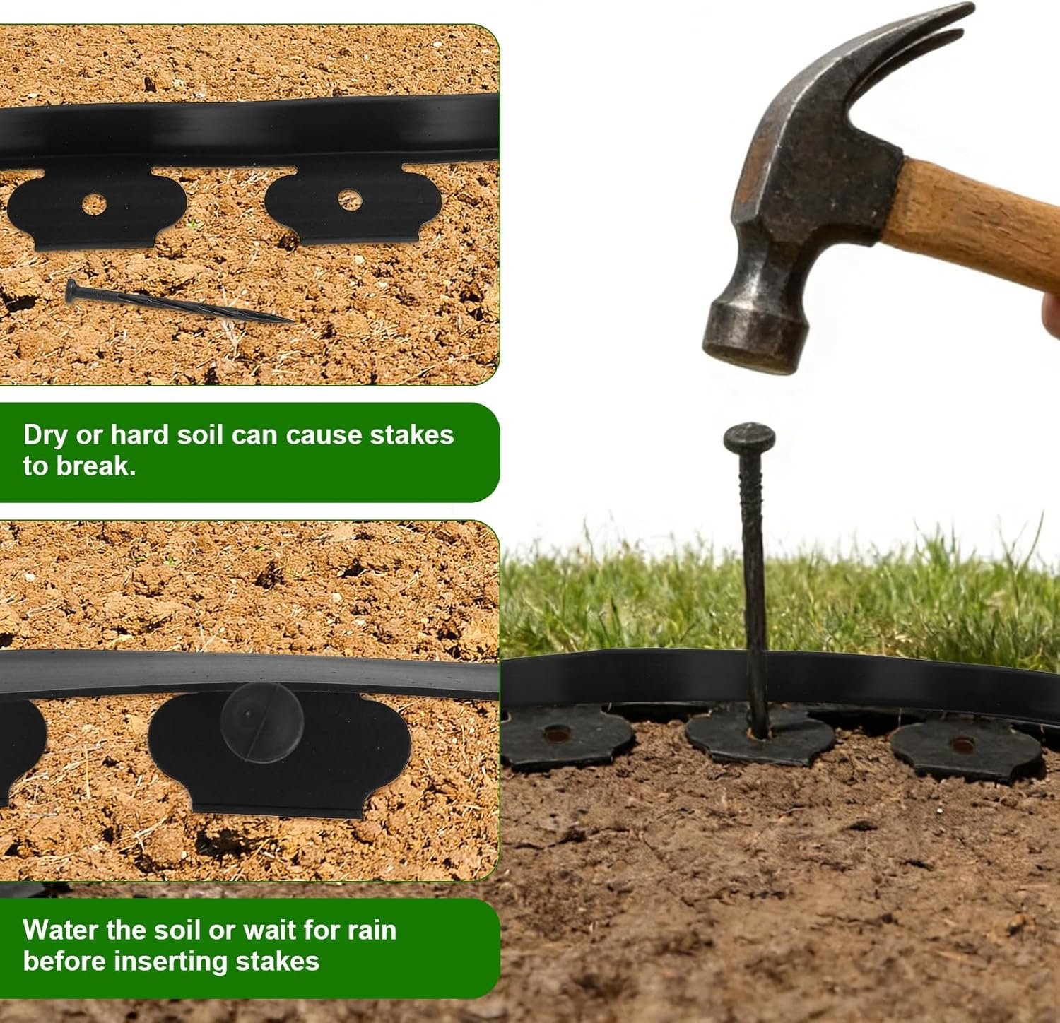 Landscape Edging 100ft x 1.5 in L-Shaped Plastic Garden Border No Dig Black