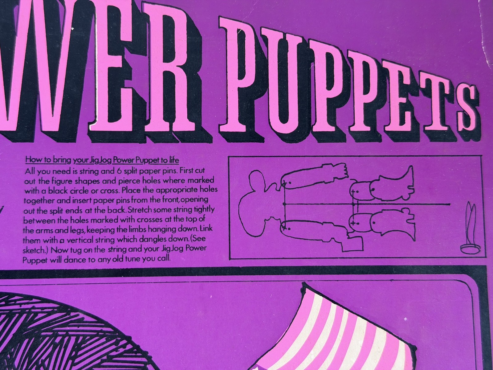 RARE 1967 Lyndon Johnson Jigjog Power Puppet Barry Elphick Ephmera Die-Cut