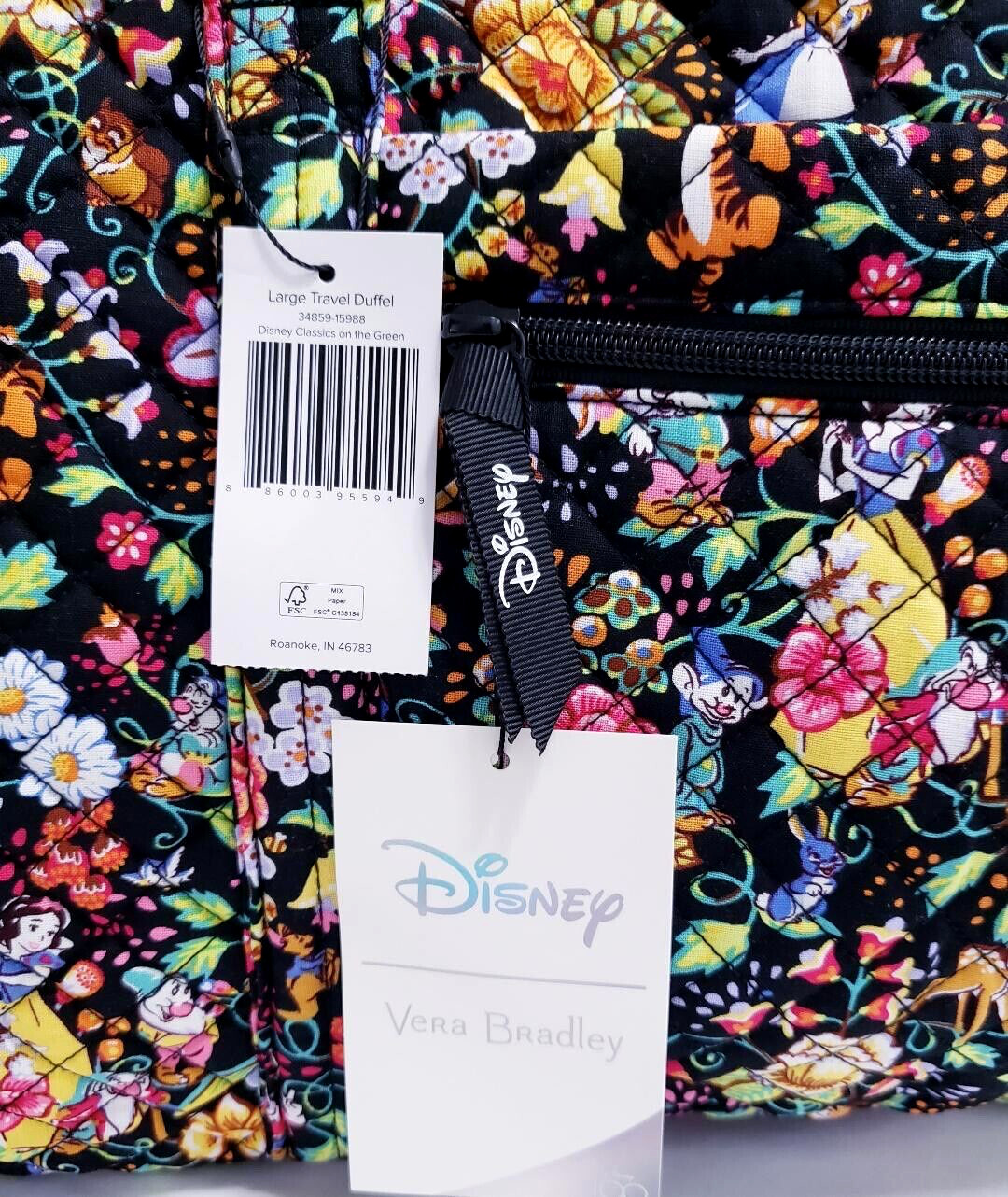 Vera Bradley Disney Classics on the Green Large Travel Duffel 100 Years NWT