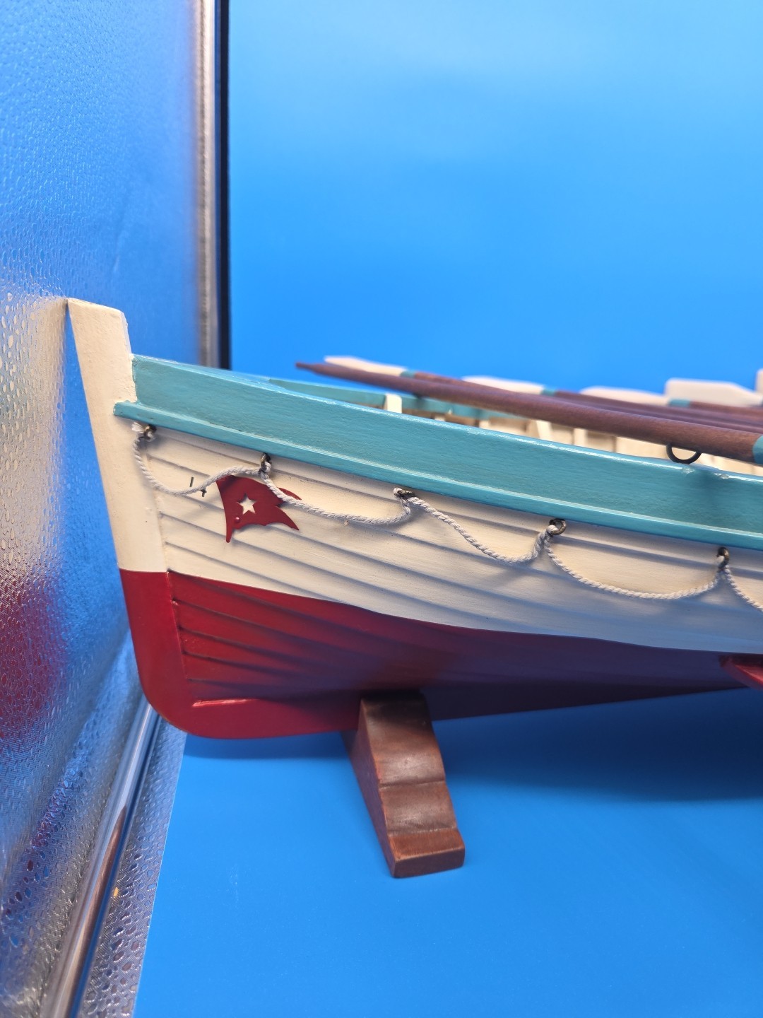 Vintage RMS Titanic Lifeboat No. 14 Replica 32" Wooden Model + Stands VERY NICE!