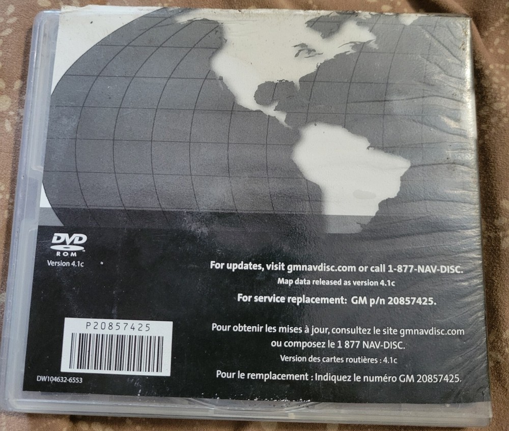GM Navigation System Map Disc DVD 20857425