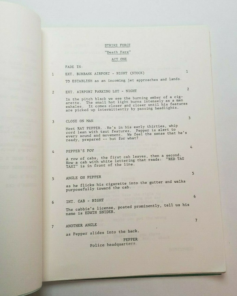 STRIKE FORCE / Bill Stratton 1982 Unproduced TV Script Episode, Robert Stack