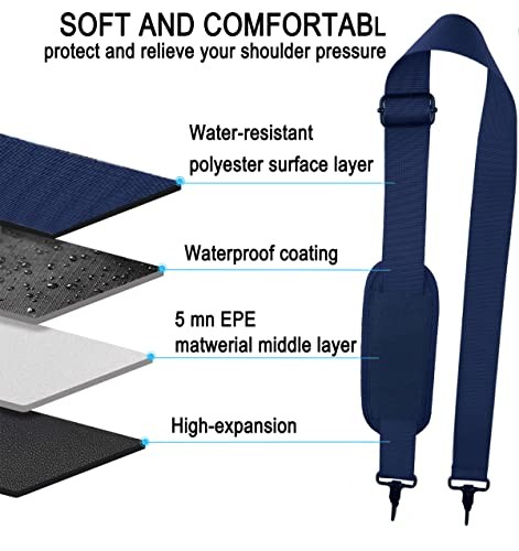 Shoulder Strap, Durable 55" Universal Replacement Laptop Shoulder Strap, Blue