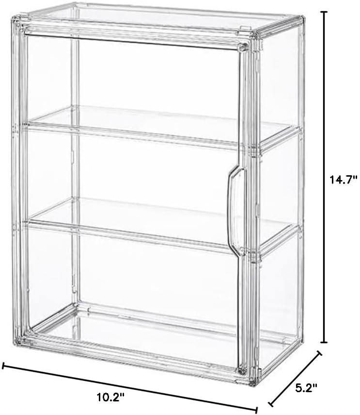 Stackable Clear Acrylic Organizer for Action Figures - Magnetic Access - 2 Pack