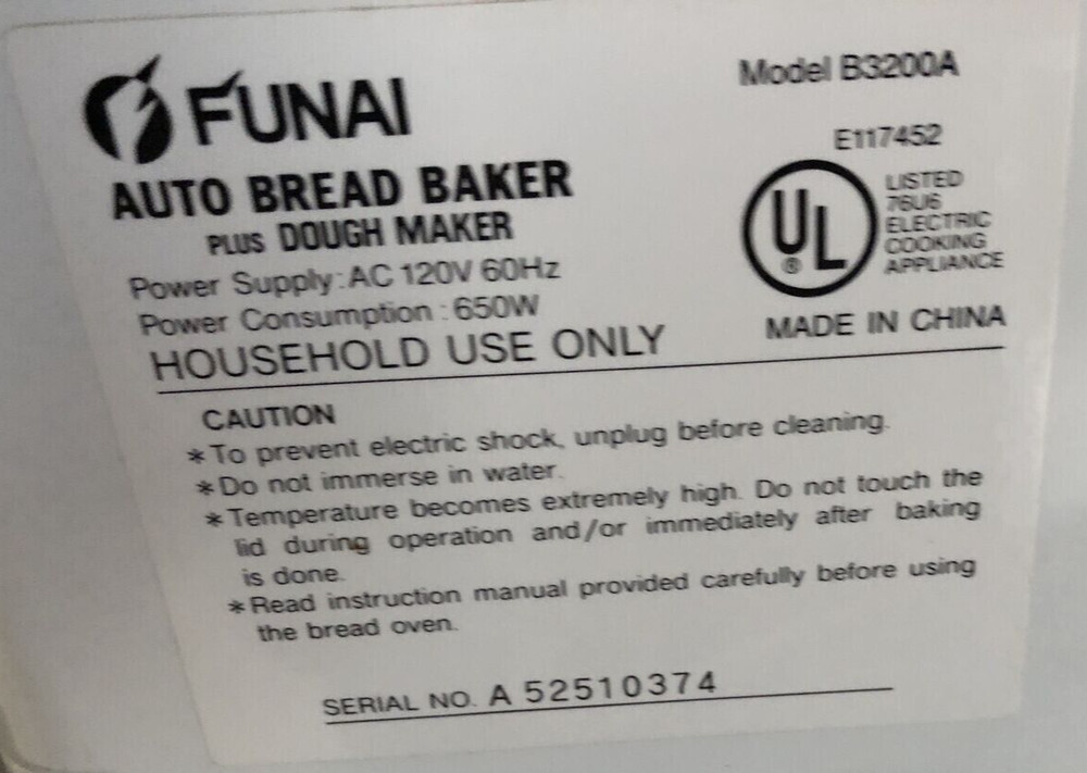 Belt for Funai Bread Auto Bread Baker plus Dough Maker Model B3200A