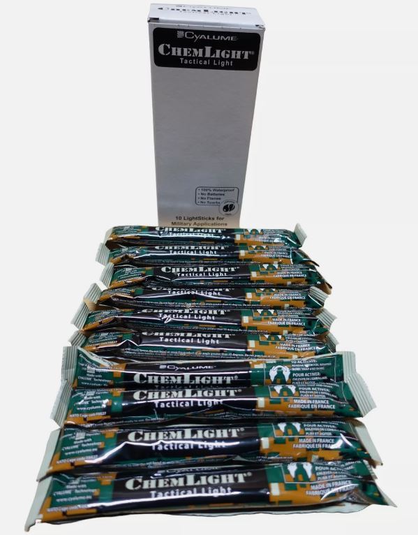Cyalume Light Sticks Glowsticks Chemlight British Army Issue / New Pack of 10