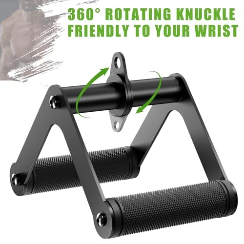 Double D Row Handle LAT Pulldown Attachments, 1.3 Inch Diameter Black Double D