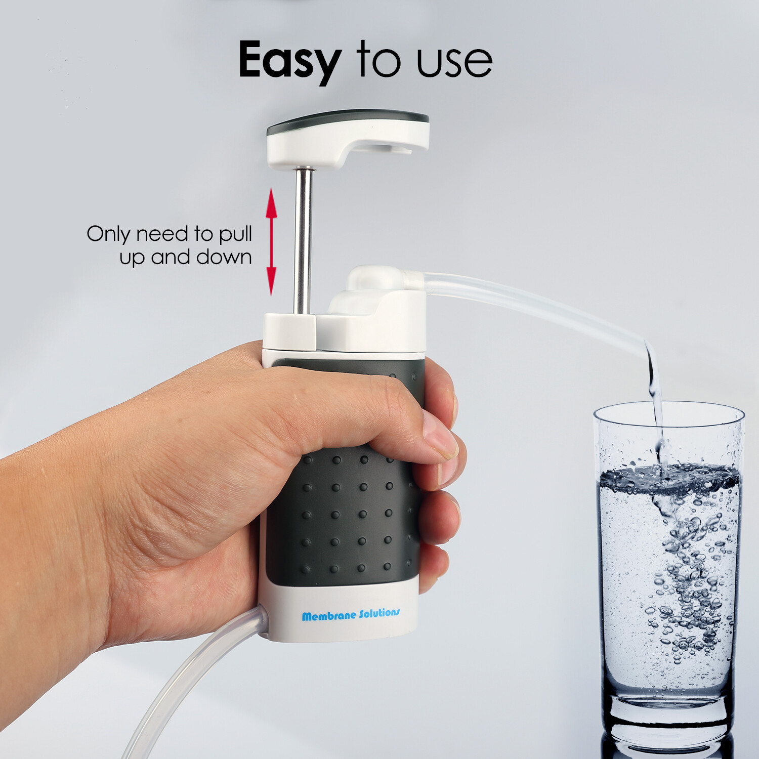 Hand-Pump Water Purification System Portable Water Filter Straws Kit for Camping