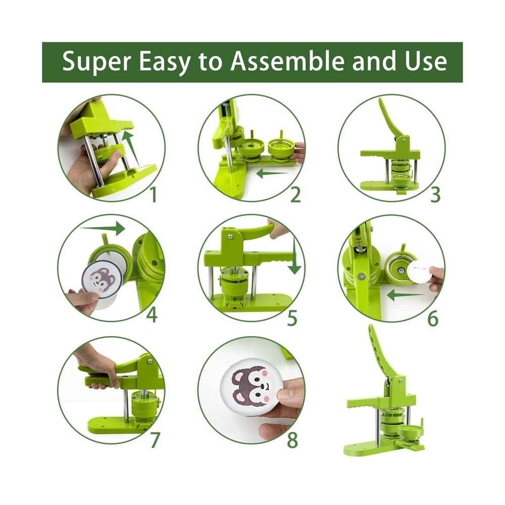 Button Maker Machine Multiple Sizes, Diy Pin Maker Button Press Machine 1.25+...