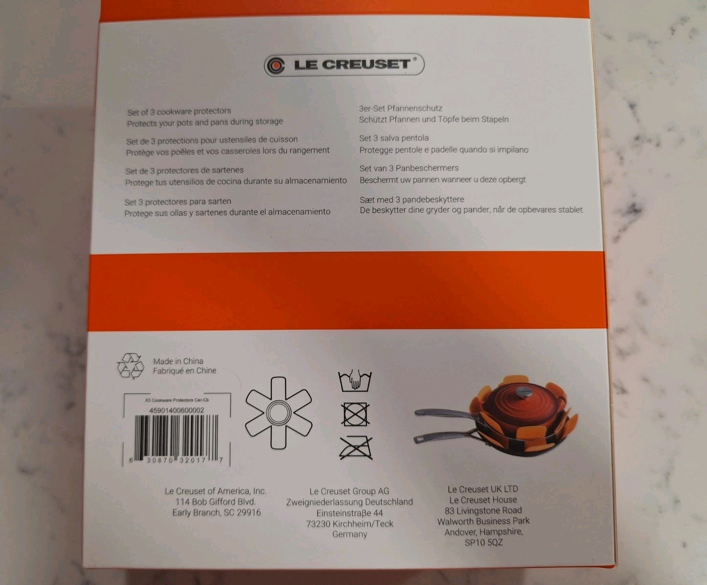 Le Creuset Felt Cookware Protectors - Set of 3, Red, 15.75in, ST00150000060001