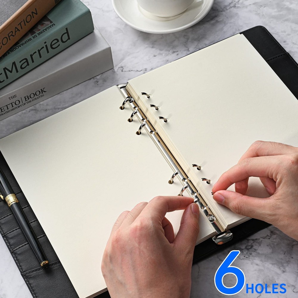 A5 Refillable Paper, Blank Refill Binder Refills for White
