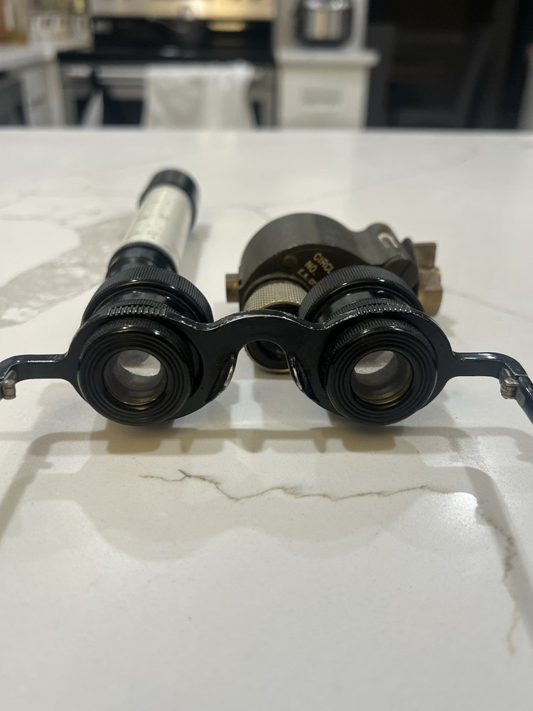 US WW2 M1 Aiming Circle Scope Lens Glasses Moorse Code Equipment Lot