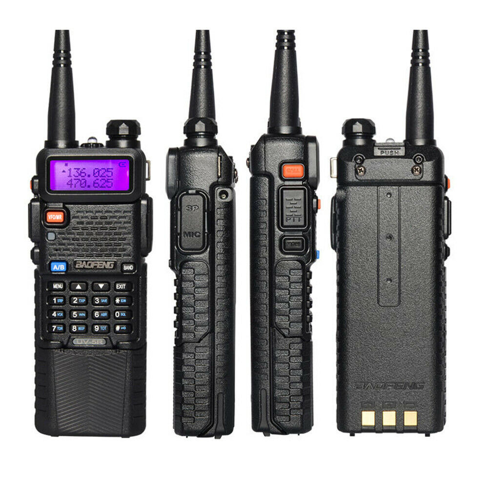 Baofeng UV-5R Walkie Talkies With Hand Mic VHF UHF Two-way Radio Dual Band Range