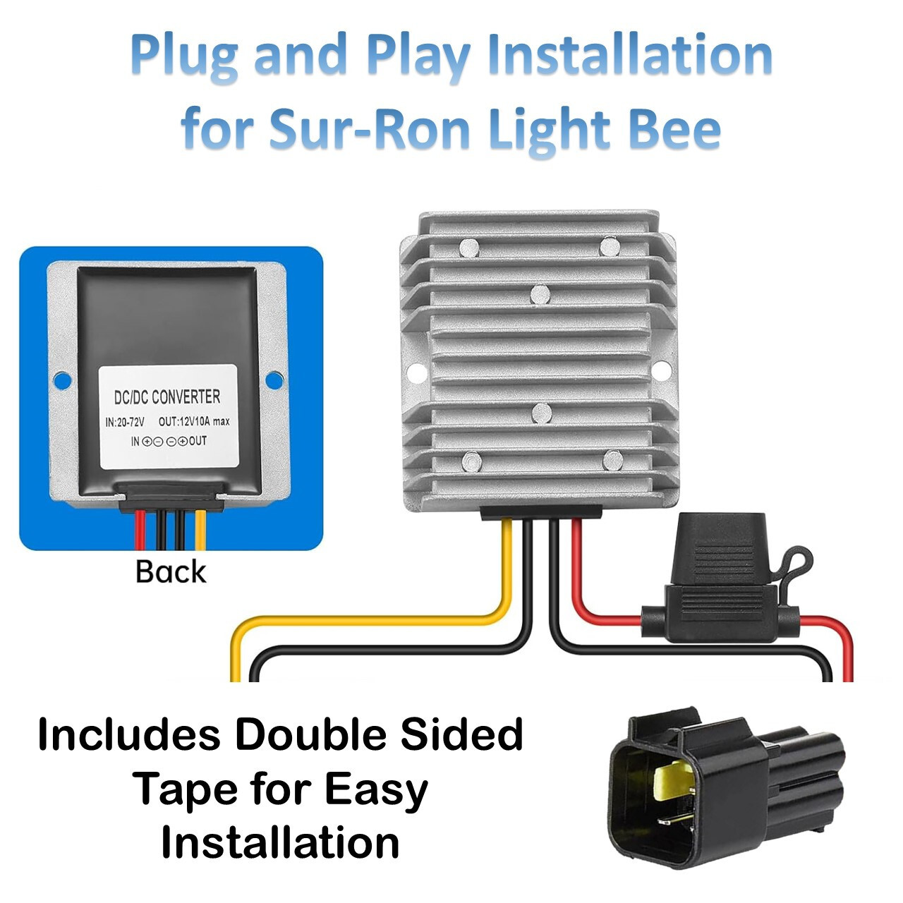 Surron DC 12V Converter Upgrade - 12V 10A Buck Converter for Sur-Ron Light Bee