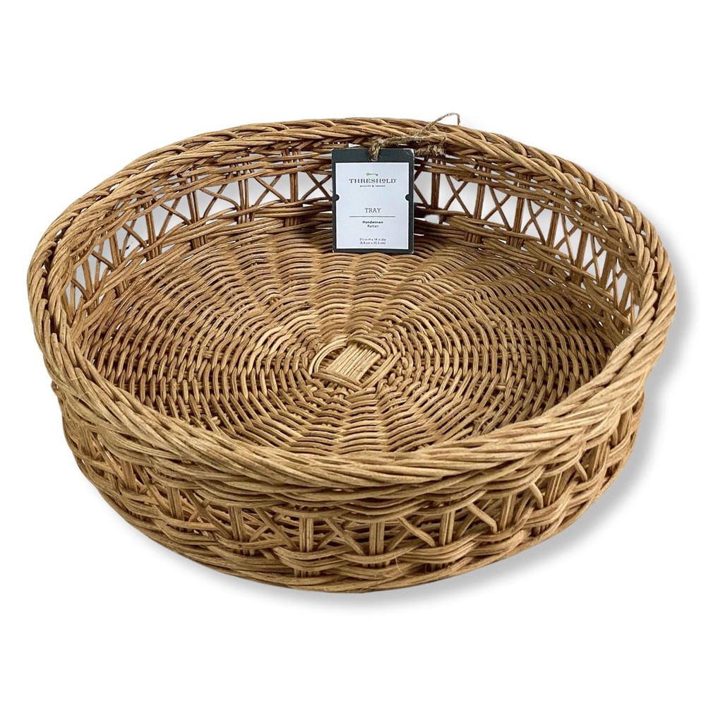 Threshold™ - Round Multi Weave Rattan Tray 191908748023