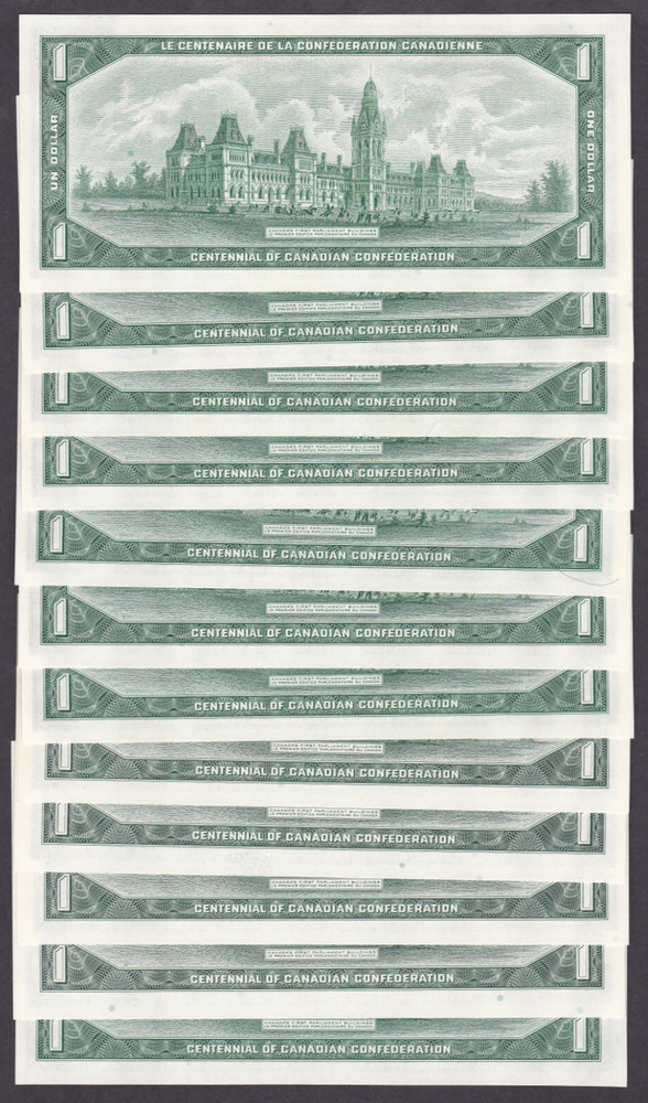[UNC 12 Notes] 1967 Canada 1 Dollar P-84a [014-2]