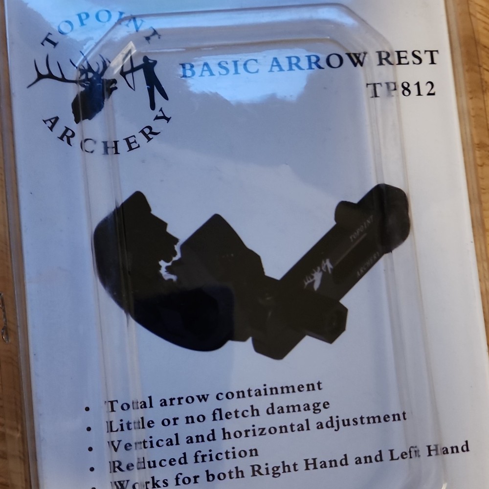 Topoint Archery TP812 Basic Arrow Rest Ambidextrous Containment Black