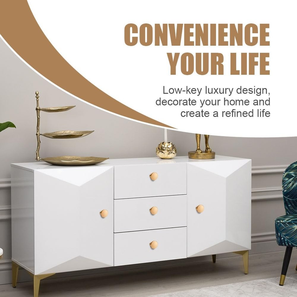 Ainiv 10 PCS Gold Cabinet Knobs, Round Drawer Knobs, Mushroom Dresser Handle,...
