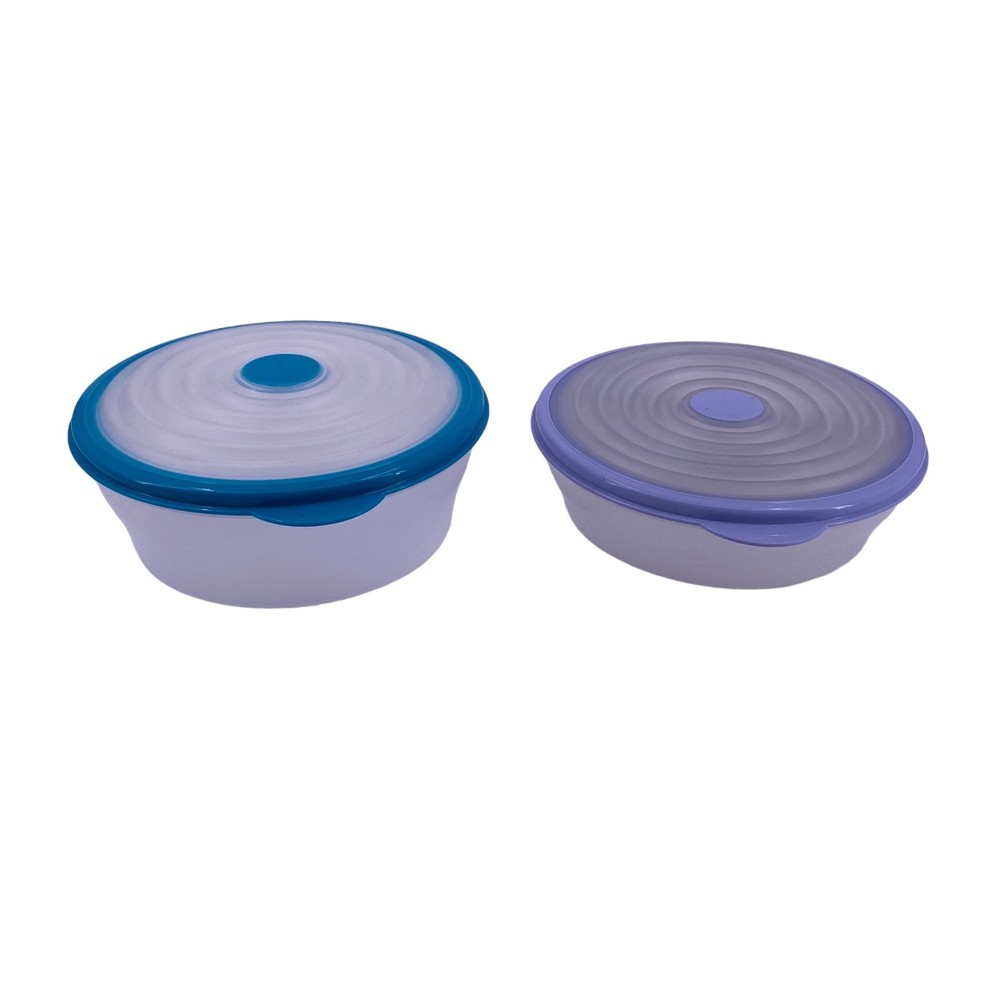 Tupperware Stuffables Set of 2 Large Containers 4 & 6 Cup Expandable Seals