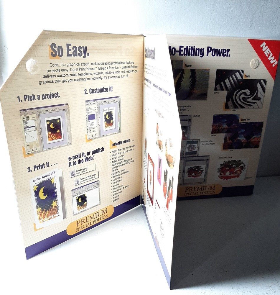 Corel Print House Magic Premium Big Box PC-CD All 6 Discs COMPLETE CIB Software
