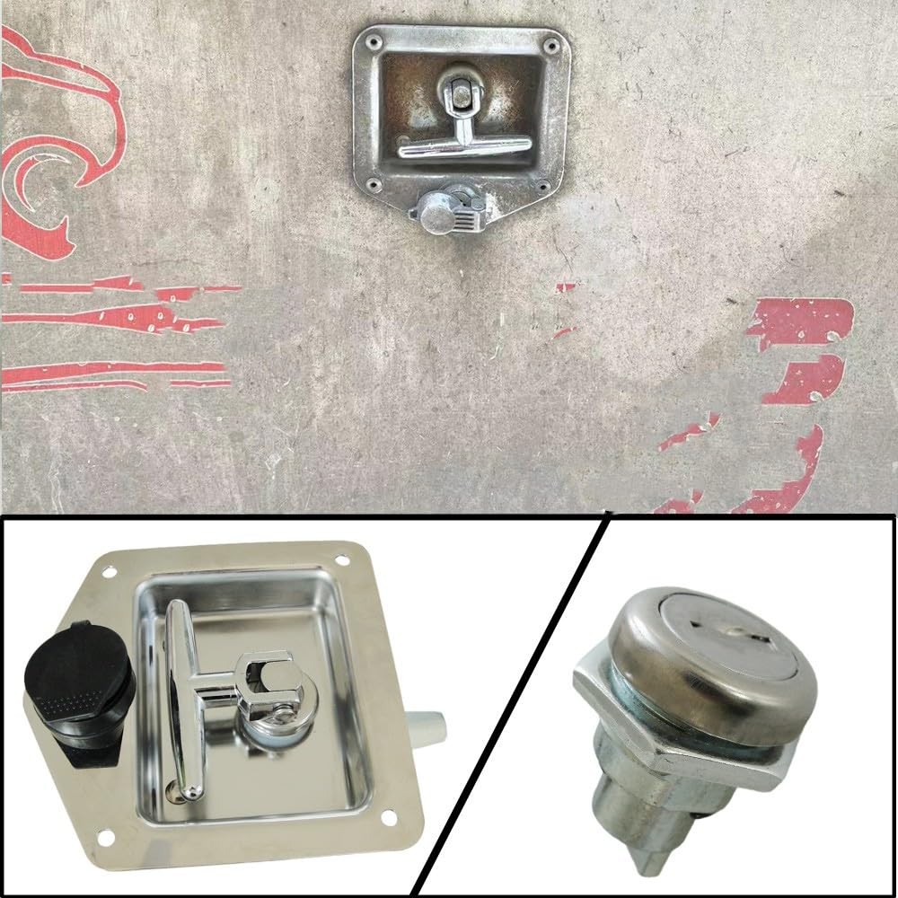 2 Pack Tool Box Locks with Keys - Replacement for Flush Mounted T Handle...