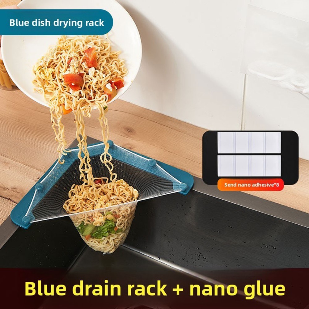 Corner-Fitting Triangular Sink Strainer Basket for Efficient Vegetable Rinsing