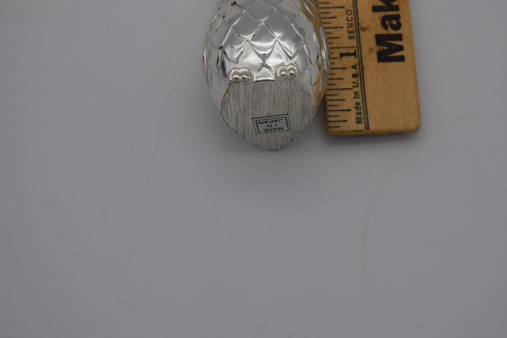 Wm A Rogers Oneida Silverplated Owl Saltcellar Lined , w/Spoon NIB