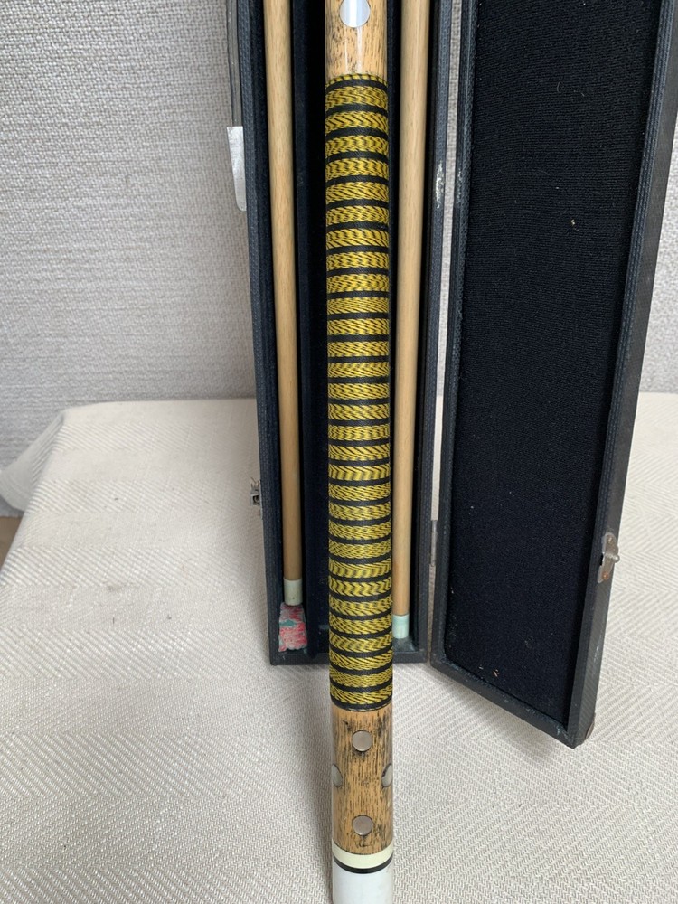 vintage pool cue stick with case