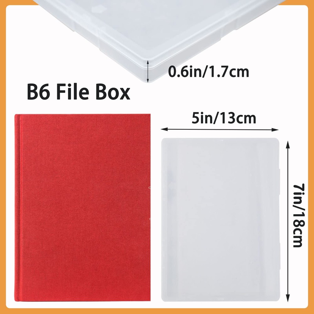 4 Pack Scrapbooking Paper Storage File Boxes B6 Plastic Box for Documents Mag...